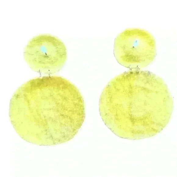 Hobo beaded earrings yellow lime green - Picture 4 of 5